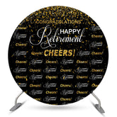 Prost Gold Funkeln Schwarz Kreis Ruhestand Hintergrund